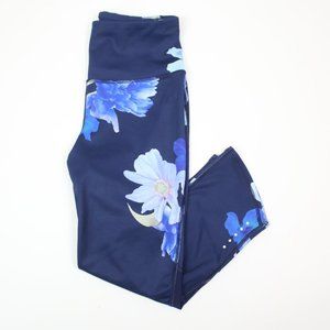 Old Navy Womens Small Floral Elevate Go-Dry Cropped Leggings